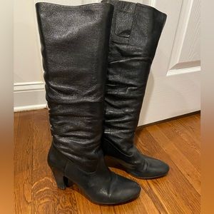 Nine West Black Slouchy Boots with Heel, size 10.5